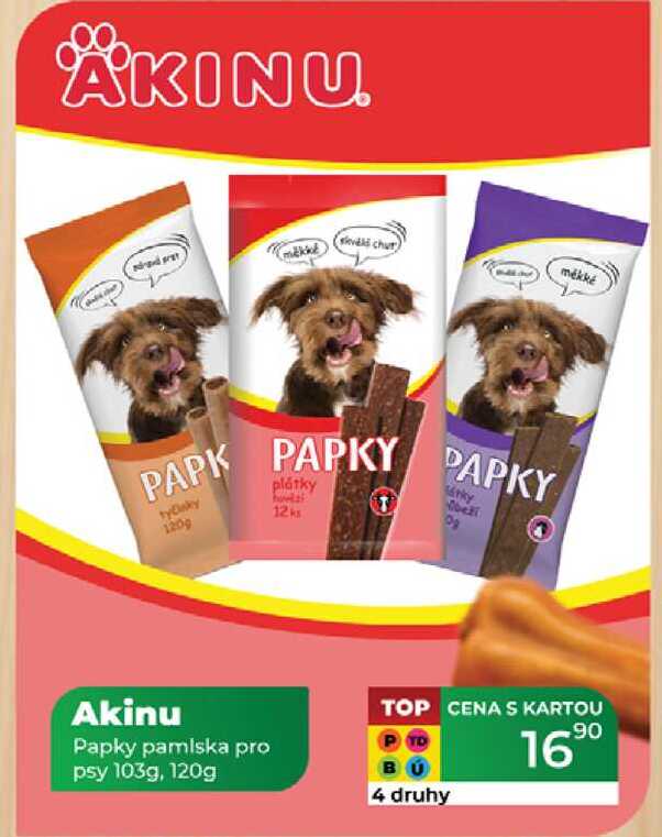 Akinu Papky pamlska pro psy 103g, 120g  