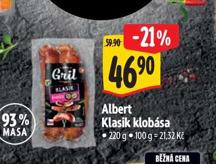  Albert Klasik klobása 220 g
