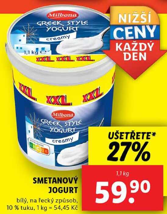 SMETANOVÝ JOGURT, 1,1 kg