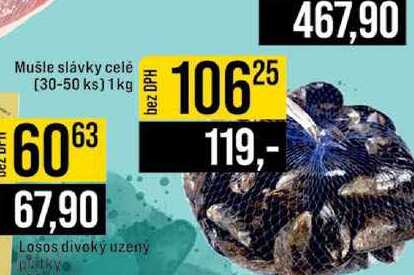 Mušle slávky celé 30-50 ks 1kg