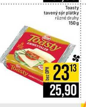 Toasty tavený sýr plátky různé druhy 150 g 