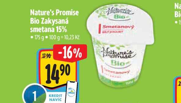   Nature's Promise Bio Zakysaná smetana 15% 175 g 