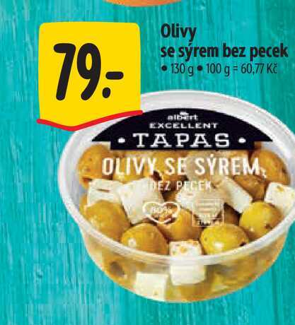 Olivy se sýrem bez pecek 130 g 