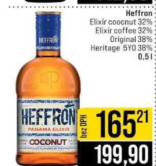 Heffron Elixir coocnut 32% Elixir coffee 32% Original 38% Heritage 5YO 38% 0,5l