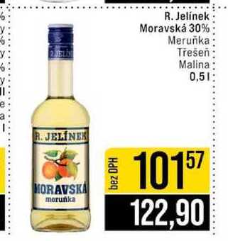 R. Jelínek. Moravská 30% Meruňka Třešeň Malina 0,5l