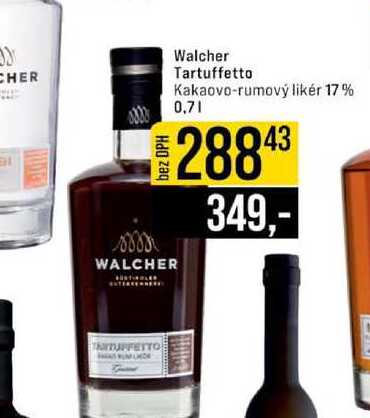 Walcher Tartuffetto Kakaovo-rumový likér 17% 0,7l