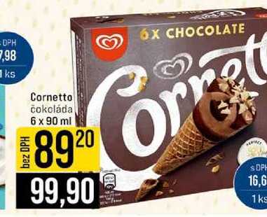 Cornetto čokoláda 6 x 90 ml 
