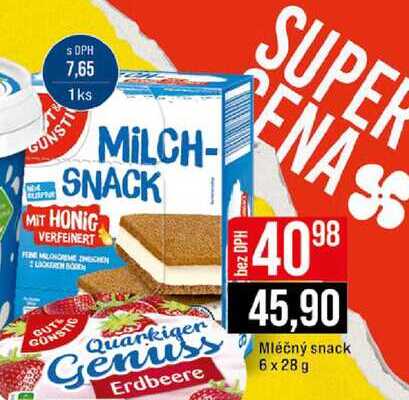 Mléčný snack 6x28 g 