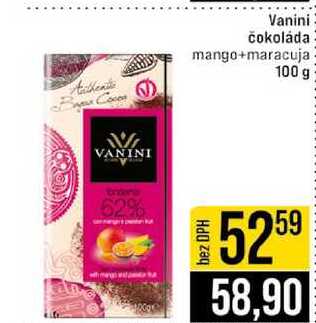 Vanini čokoláda Authente mango+maracuja 100 g 