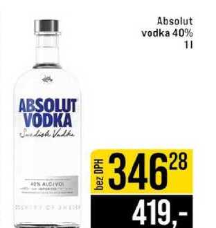 Absolut vodka 40% 1l