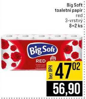Big Soft toaletní papír red 3-vrstvý 8+2 ks
