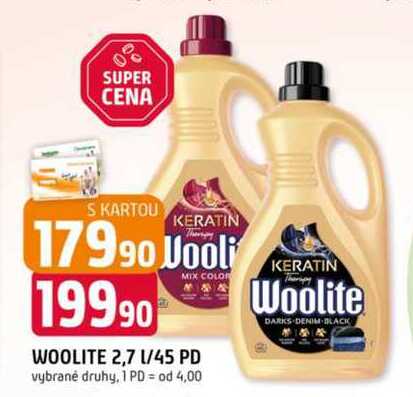 Woolite prací prostředek 45 dávek 2.7l, vybrané druhy