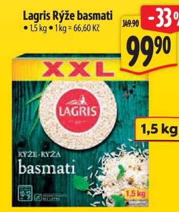 Lagris Rýže basmati, 1,5 kg 