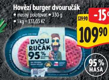Hovězí burger dvouručák, 330 g