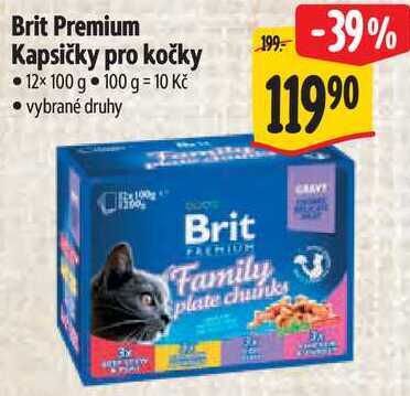 Brit Premium Kapsičky pro kočky, 12x 100 g 