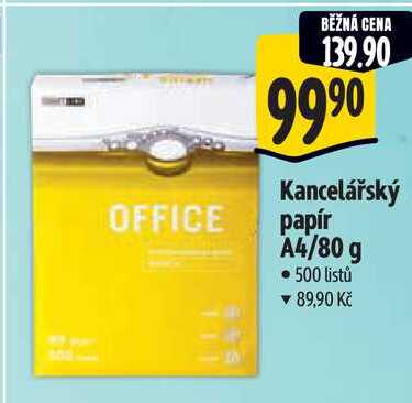 Kancelářský papír A4/80 g, 500 listů 