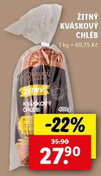 ŽITNÝ KVÁSKOVÝ CHLÉB, 400 g
