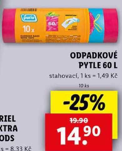 ODPADKOVÉ PYTLE 60 L, 10 ks