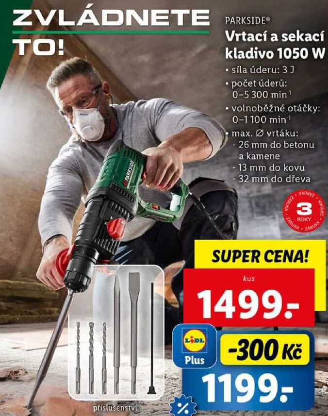 Vrtací a sekací kladivo 1050 W 