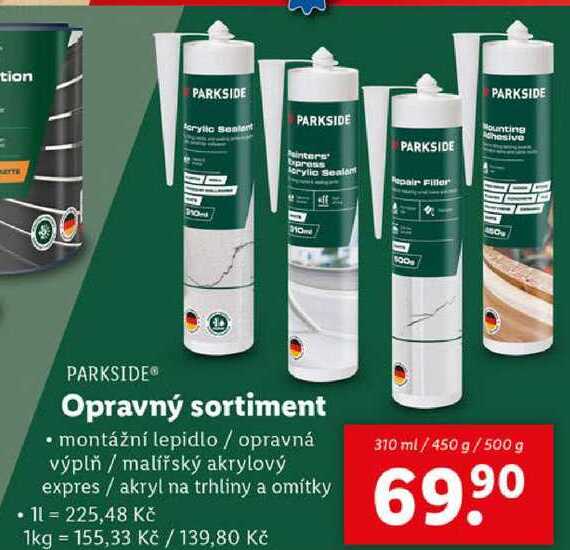 Opravný sortiment, 310 ml/450 g/500 g 