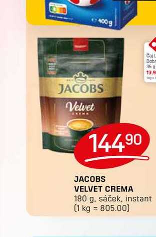 JACOBS VELVET CREMA 180 g, sáček, instant 
