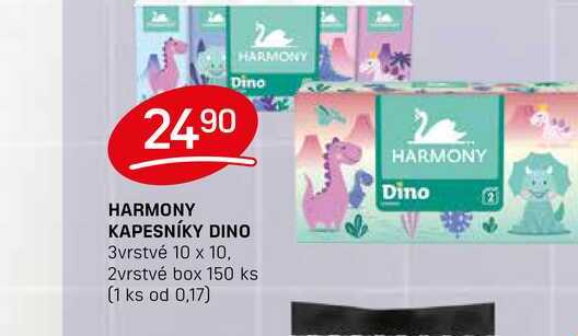 HARMONY KAPESNÍKY DINO 3vrstvé 10 x 10, 2vrstvé box 150 ks 