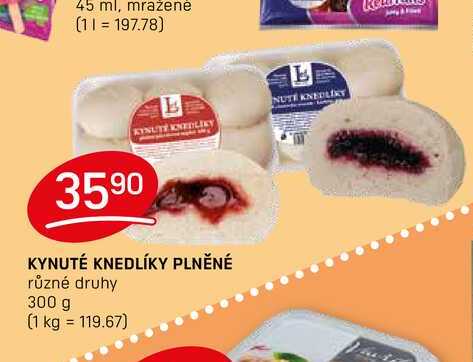 KYNUTÉ KNEDLÍKY PLNĚNÉ různé druhy 300 g