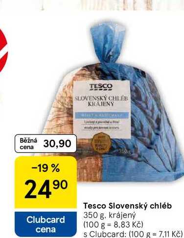 Tesco Slovenský chléb, 350 g, krájený 