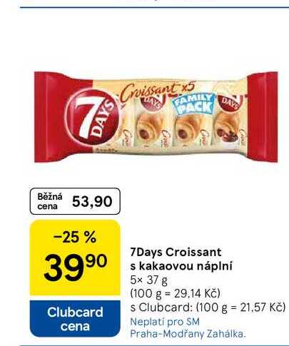 7Days Croissant s kakaovou náplní, 5x 37 g  