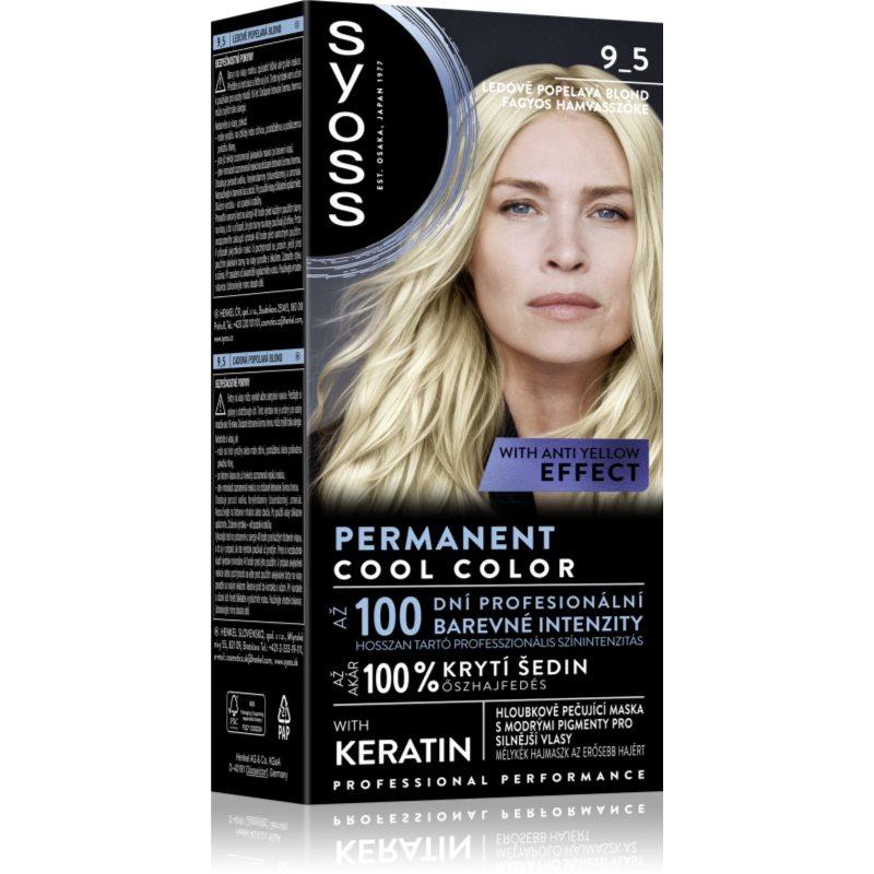 Syoss Permanent Cool Color permanentní barva na vlasy s chladným podtónem odstín 9_5 Ledový perleťově plavý 1 ks