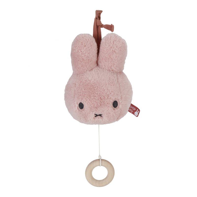 Little Dutch Music Box Miffy Fluffy Pink kontrastní závěsná hračka s melodií 1 ks