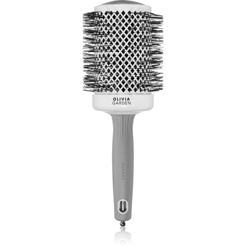 Olivia Garden Expert Shine Wavy Bristles White&Grey kartáč na vlasy průměr 65 mm 1 ks