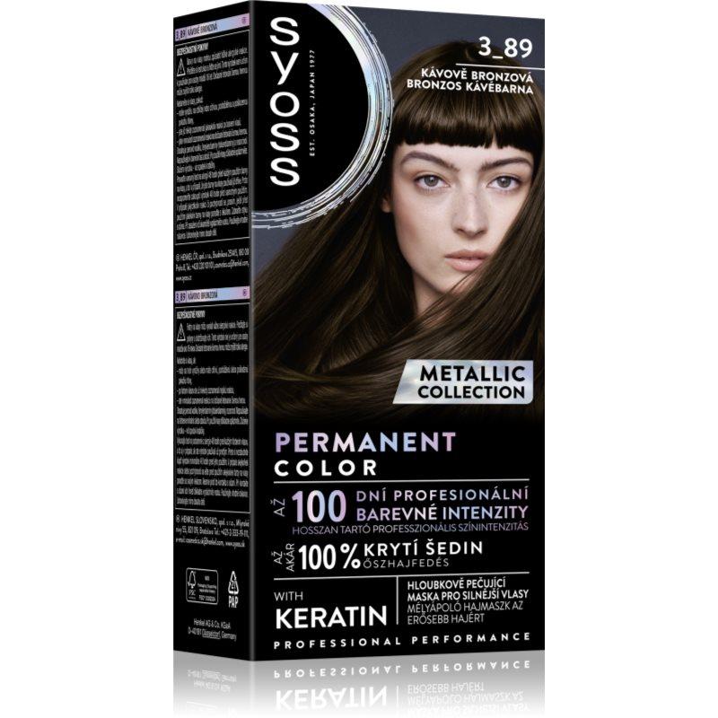 Syoss Color Metallic Collection permanentní barva na vlasy odstín 3-89 Kávově bronzový 1 ks