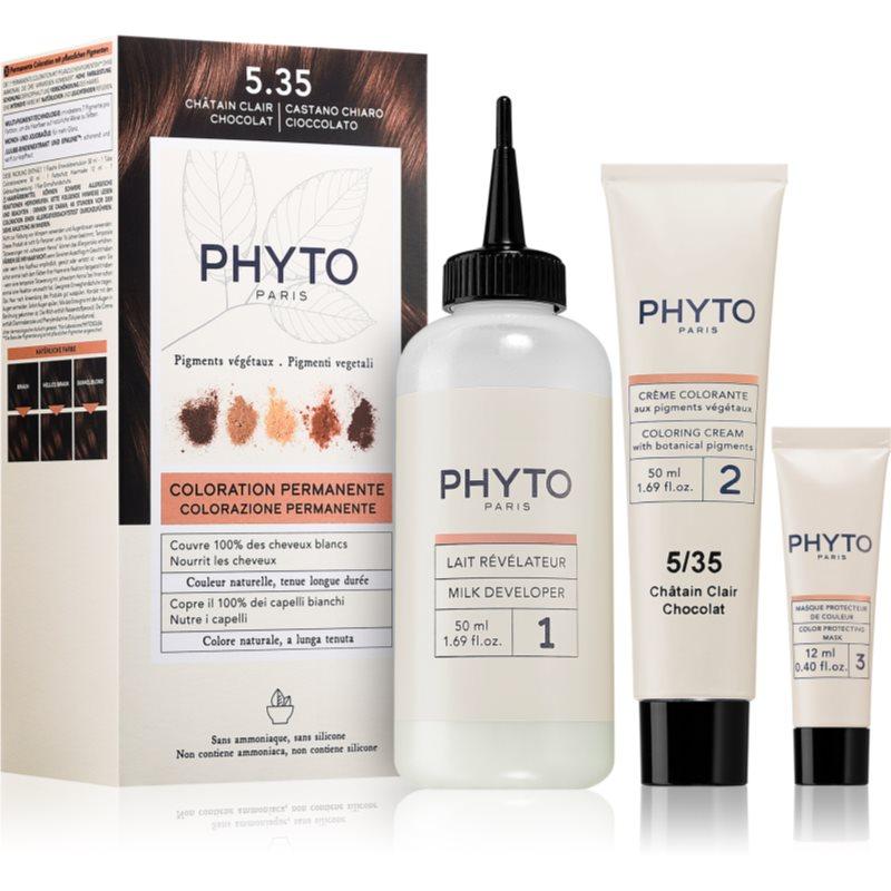 Phyto Color barva na vlasy bez amoniaku odstín 5.35 Chocolate light Brown 3 ks