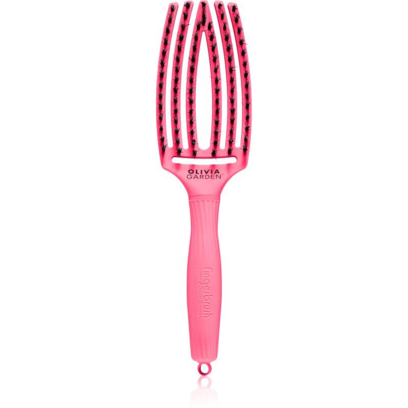 Olivia Garden Fingerbrush L´amour plochý kartáč na vlasy Hot Pink 1 ks