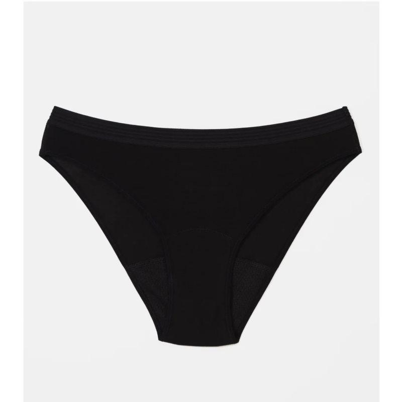 Snuggs Brief Medium Black látkové menstruační kalhotky pro střední menstruaci velikost L 1 ks