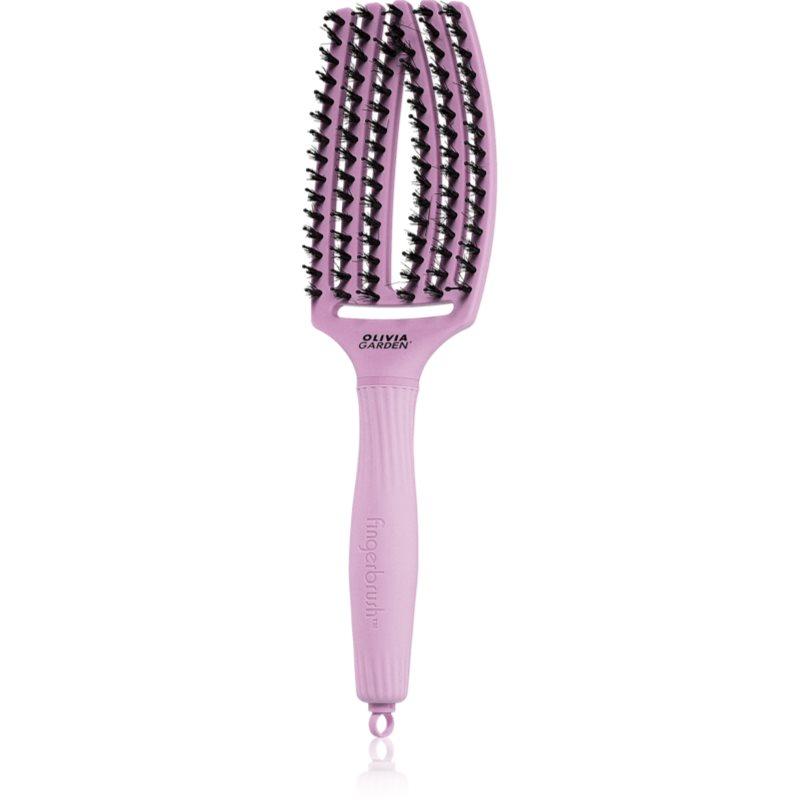 Olivia Garden Fingerbrush Boar & Nylon kartáč na vlasy s nylonovými a kančími štětinami Ethereal Lavender 1 ks
