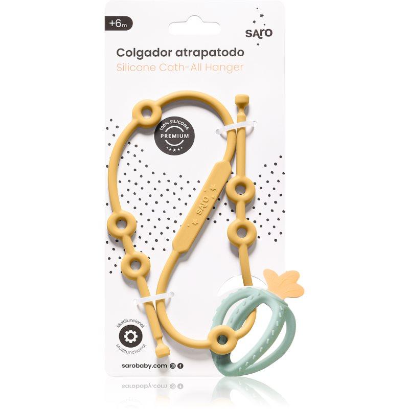Saro Baby Silicone Catch-All Hanger silikonová šňůrka Mustard 1 ks