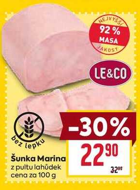 Šunka Marina z pultu lahůdek cena za 100 g