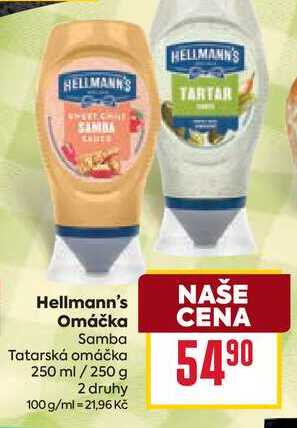 Hellmann's Omáčka Samba Tatarská omáčka 250 ml / 250 g