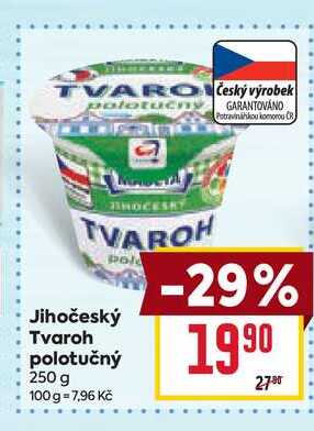 Jihočeský Tvaroh polotučný 250 g 