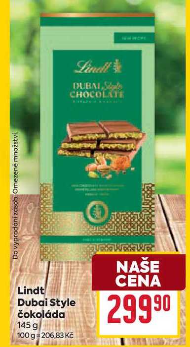 Lindt Dubai Style čokoláda 145 g
