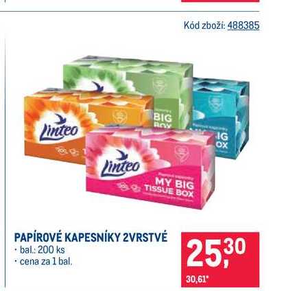 Papírové kapesníky 2-vrstvé vybrané druhy 200ks