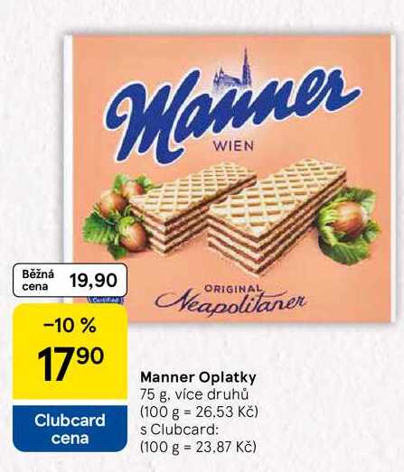 Manner Oplatky, 75 g, více druhů 