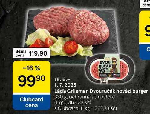 Láďa Grileman Dvouručák hovězí burger, 330 g 