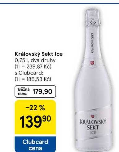 Královský Sekt Ice, 0.75 l, dva druhy  