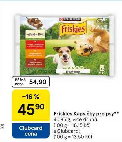 Friskies Kapsičky pro psy, 4× 85 g 