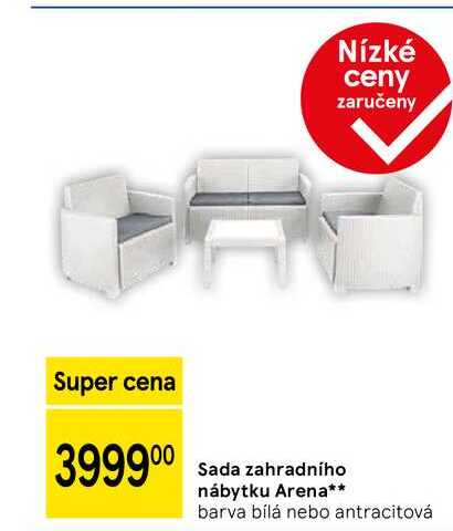 Sada zahradního nábytku Arena, barva bílá nebo antracitová 