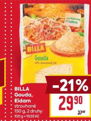 BILLA Gouda, Eidam strouhané 150 g