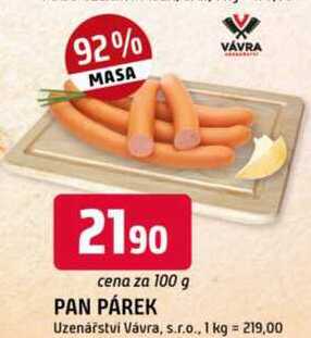 PAN PÁREK 100g